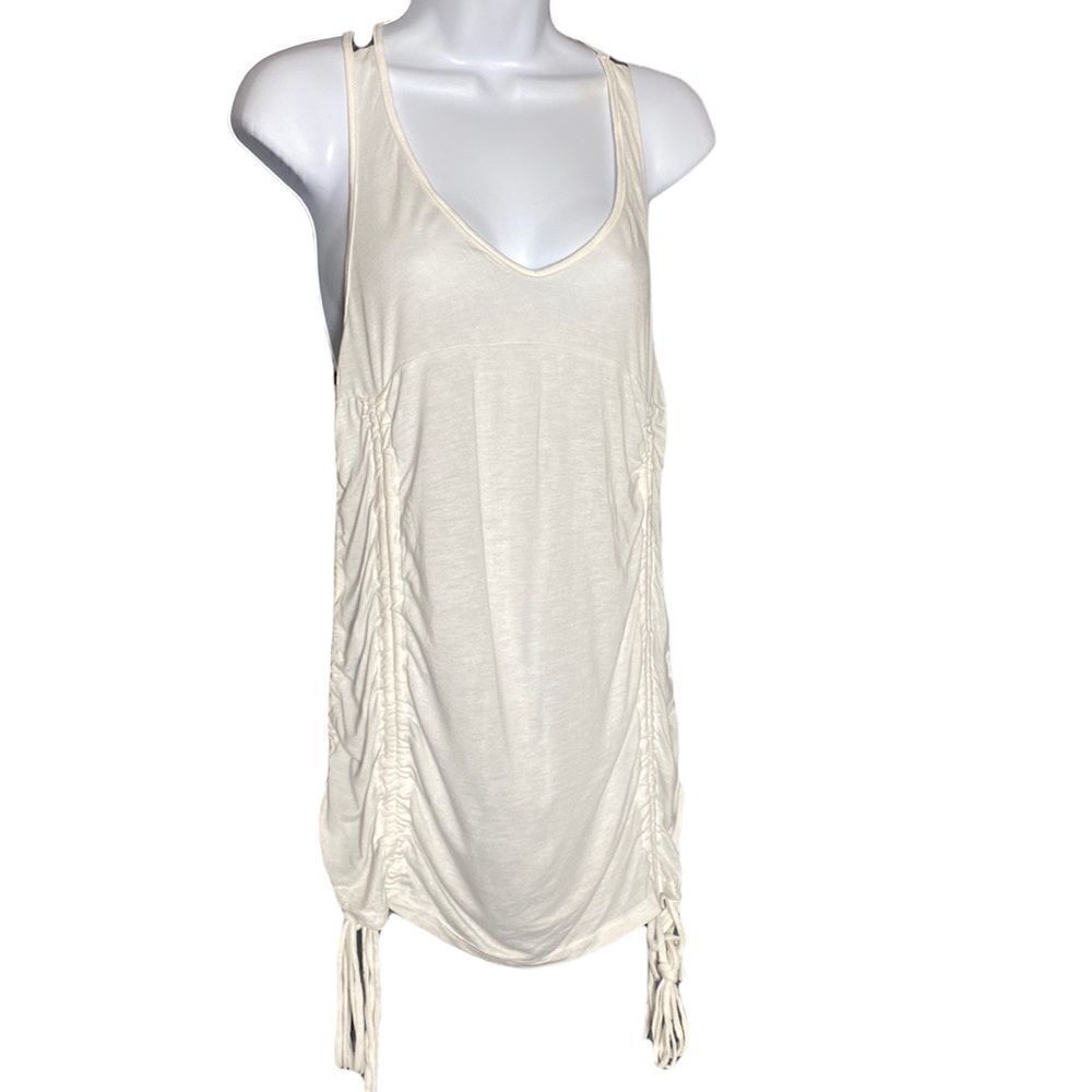 Woodleigh NWOT Rauched Tank Cream/Gray  size M